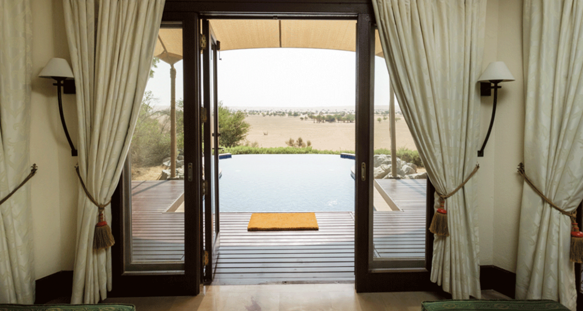 A private pool outside the Bedouin Suite. Photograph by Walter Shintani.