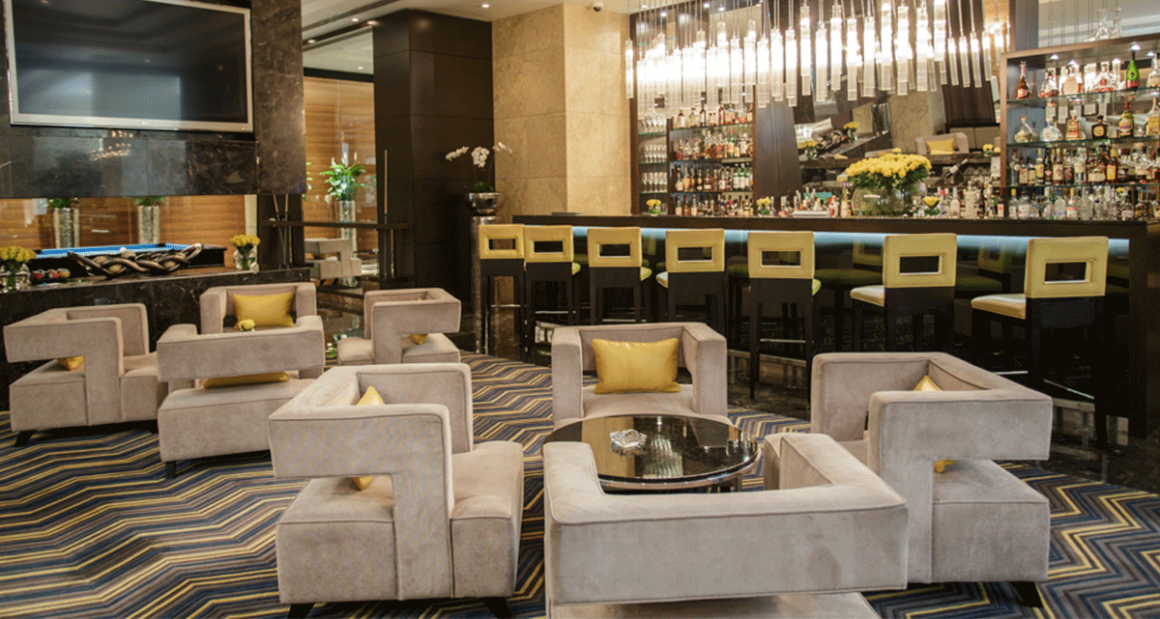 The chic and cozy bar. Photograph by Walter Shintani.